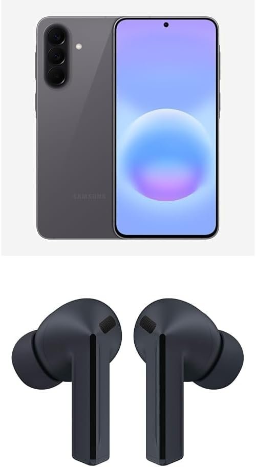 Samsung Galaxy A57 5G 128GB + Galaxy Buds3 FE – Factory Unlocked Android Smartphone, AMOLED Display, IP68, Awesome Gray