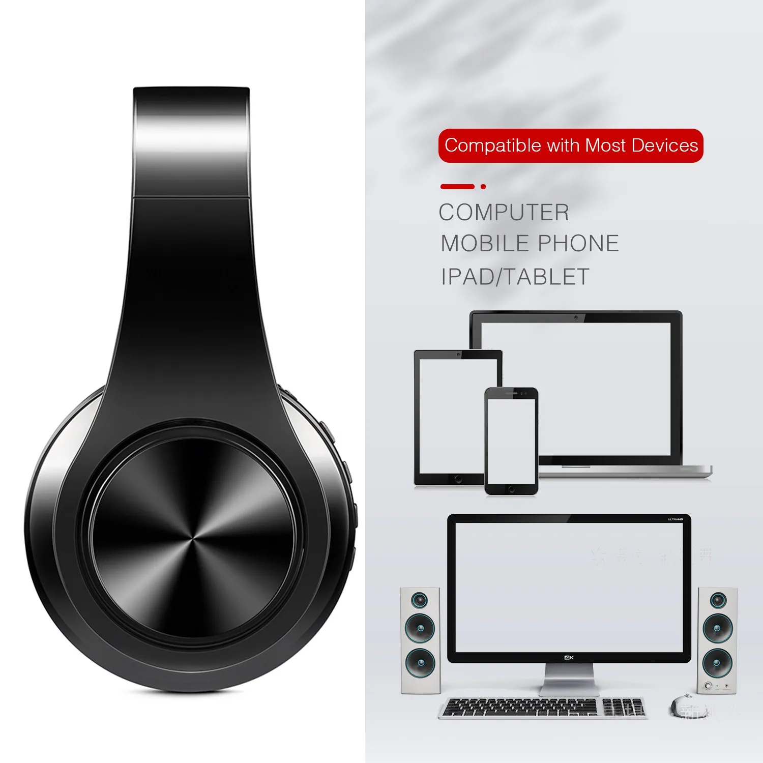 CATASSU Bluetooth 5.3 Wireless Over-Ear Headphones with Microphone - Image 4