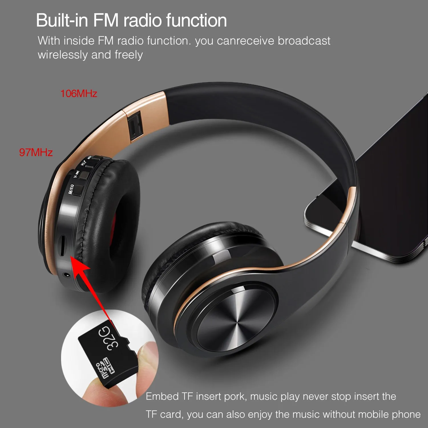 CATASSU Bluetooth 5.3 Wireless Over-Ear Headphones with Microphone - Image 6