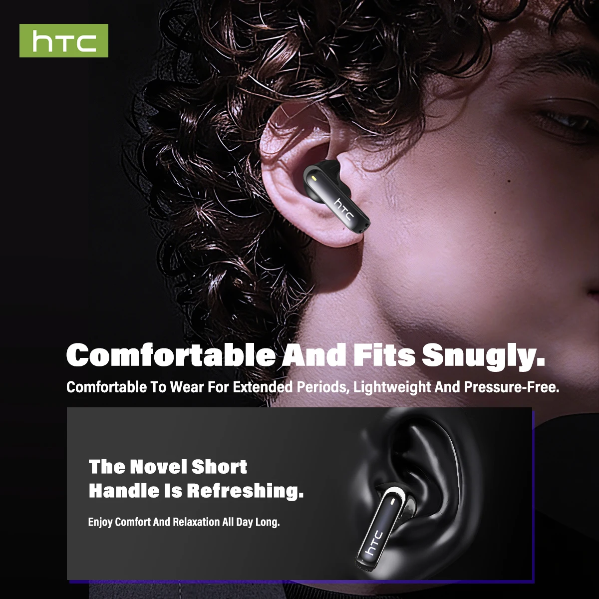 HTC NE70 Wireless Bluetooth Headphones with AI Translator - Image 3